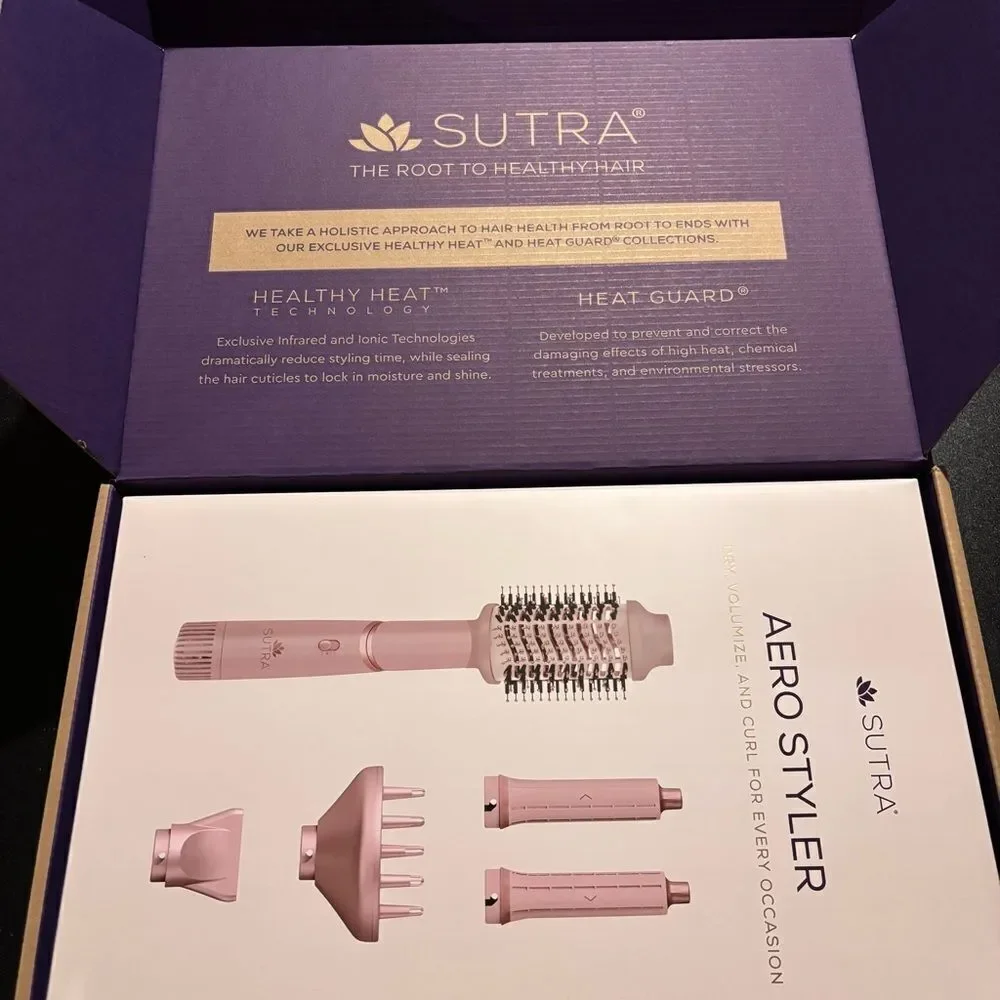 SUTRA AERO Styler NEW IN BOX Pink dryer, diffuser, brush, curler